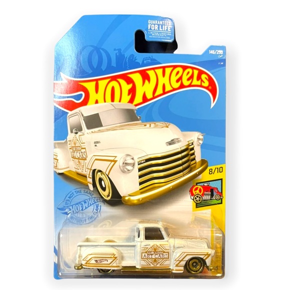 Mattel Other - Hot Wheels 1950 Chevrolet 3100 Lowrider White and Gold La Troca Art Class